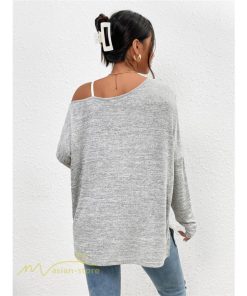 ｔシャツ・カットソー | 長袖Tシャツ レディース 秋物 フェイクTシャツ 切り替え カットソー ロングｔ 無地 肩出し ゆったり キャミソールTシャツ 長袖 Tシャツ 大きいサイズ 女性