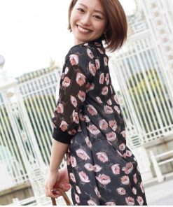 カーディガン | 花柄ガウン レディース シフォン薄手 カーデ シースルーロングガウン
