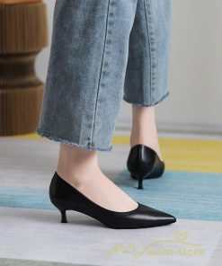 パンプス | 20.5cm~26.5cmミドルヒール ポインテッドトゥ 走れる ヒール レディース 結婚式 通勤 二次会 小さいサイズ 大きいサイズ 仕事 面接 30代