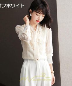 シャツ・ブラウス | シャツ ブラウス 春 秋 冬 シフォン 長袖 レディース フォーマル 通勤 OL オフィス ビジネス カジュアル リボン 綺麗 可愛い おしゃれ 高級感 キレイめ