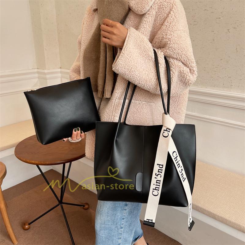 女性用バッグ | トートバッグ レディース A4 大容量 手提げ 鞄 おしゃれ PUレザー 通勤通学 無地 シンプル オフィス 上品 20代30代40代 お出かけ ビジネスバッグ ポーチ付き