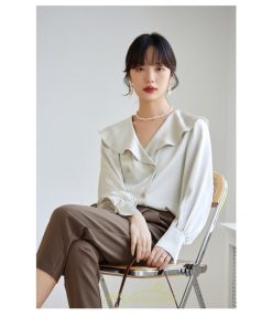 シャツ・ブラウス | ブラウス シャツ レディース 40代 上品 ブラウス きれいめ 通勤 OL ビジネス ゆったり 2022新作 上品 エレガント 高級感 Ｖネック フォーマル フェミニン