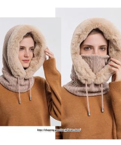 レディース | ニット帽子 冬用マスク かわいい 帽子付き ポア付き ネックウォーマー 秋冬 防風 防寒 スノーボード ウェア  防寒対策 冬 耳カバー 2022新作 あったか
