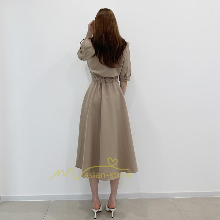 マキシ | ワンピース Aライン 夏ワンピース 春 夏 秋 半袖 ロング マキシ丈 ロングワンピース マキシワンピース 着痩せ エレガント 二次会 配色 上品 20代30代40代50代