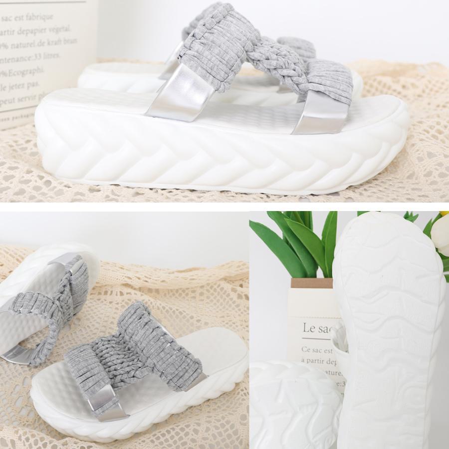サンダル | 厚底メッシュ ニットサンダル