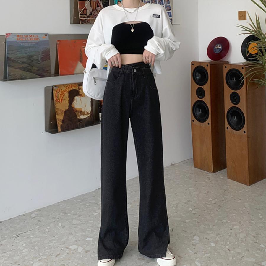 デニム | ストレートデニムパンツ ハイウエスト美脚