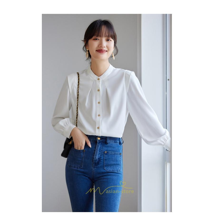 シャツ・ブラウス | ブラウス レディース 長袖 50代 白 シャツ ゆったり トップス きれいめ フォーマル 上品 フェミニン シフォン 高品質 20代 通勤 フォーマル 30代 40代 OL