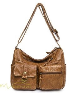 女性用バッグ | ショルダーバッグ レディース 合革 レザー 肩掛け 斜めがけ 斜め掛け 撥水 バッグ ２タイプ選べる シンプル 多機能 出張 女性用 クラッチバッグ 2way 大容量