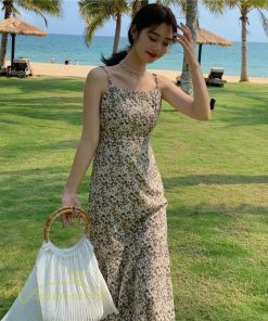 マキシ | サマーワンピース レディース 夏 ノースリーブ ワンピース 新作 きれいめ 着痩せ 可愛い 韓国風 旅行 花柄 裾口スリット 大人 30代 サマー 20代 お出かけ 40代