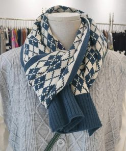 マフラー | アーガイル柄 ニットレトロ風