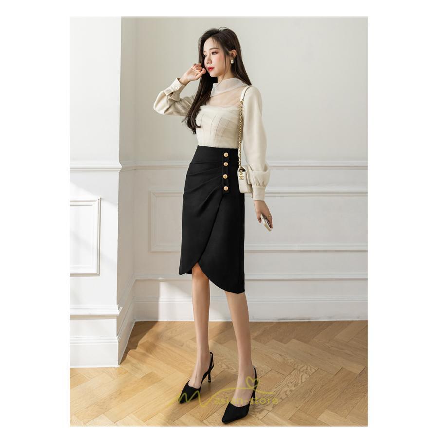 スカート | スリット入り 膝丈 ひざ丈 ひざ下 黒 ベージュ 春夏秋冬 ハイウエスト 脚長 通勤 OL Aライン レディース 美脚 スリット オフィス カジュアル セクシー ボトムス