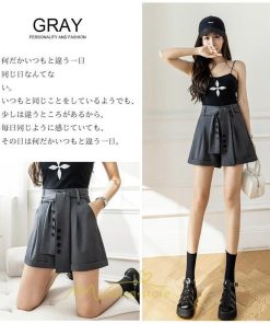 ショートパンツ | パンツ 無地 ベルト 美脚 カジュアル シンプル レディース 春 夏 新作 2022 ボトムス 短パン ゆったり ズボン 日常 お出かけ