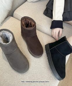 ブーツ | ムートンレディース ショートボア 防寒 暖かい 防風 裏起毛 軽量 冬 雪 カジュアル スノー痛くない 歩きやすい ファー