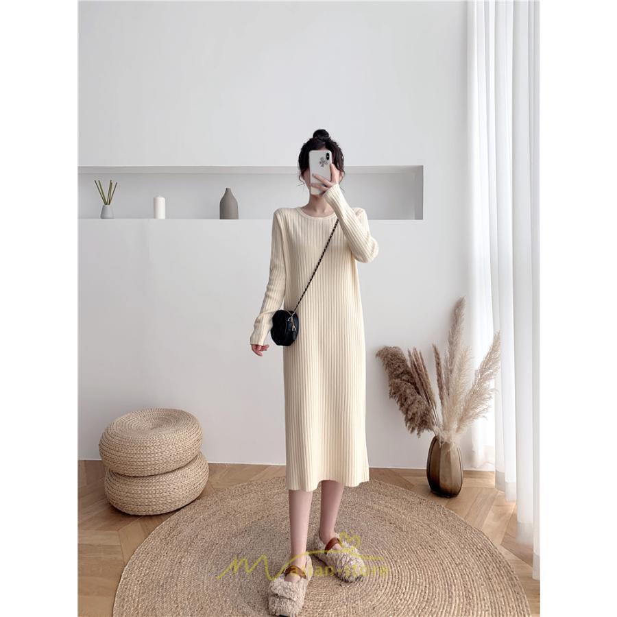 ニットワンピース | レディース 冬 きれいめ ロング おしゃれ 秋冬 長袖 送料無料 可愛い 上品 秋冬コーデ 小柄 萌え袖 20代30代40代50代 がーりー