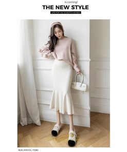 スカート | ロングレディース ウエストゴム きれいめ 会社 高身長 低身長 マーメイド 歩きやすい 着痩せ ニット 2022秋冬新作 セクシー 韓国ファッション 大人上品
