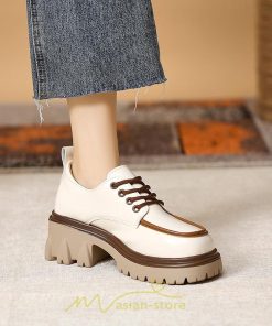 ローファー | 厚底 レディース 厚底スニーカー レースアップ スニーカー PU 合皮 通学 通勤 かわいい 送料無料 可愛い 冬 夏 秋 春