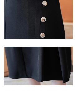 スカート | Aラインタイトビジネスフォーマル OL オフィス 黒ハイウエスト エレガント 着痩せ ヒップアップ シルエット