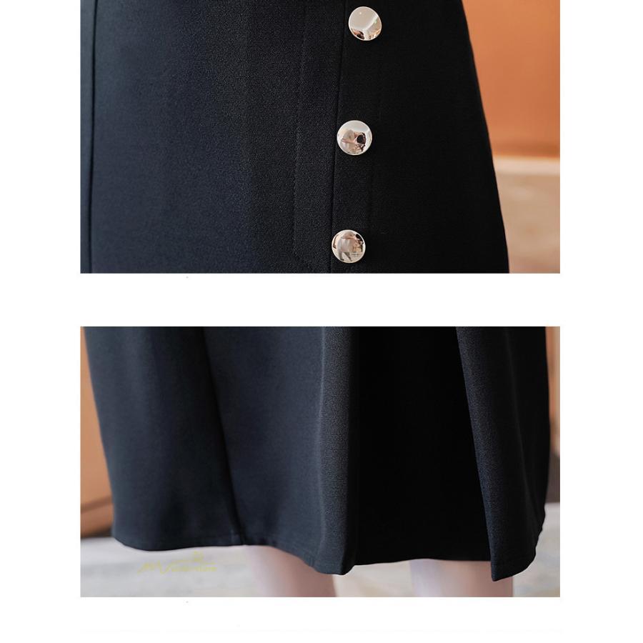 スカート | Aラインタイトビジネスフォーマル OL オフィス 黒ハイウエスト エレガント 着痩せ ヒップアップ シルエット