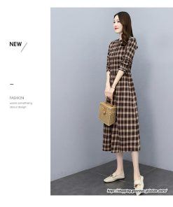 マキシ | チェックワンピース 秋ワンピース ロングワンピース 長袖ワンピース レディース ワンピース 秋物 ミモレ丈 スリム 大人 長袖 チェック柄 リボン付き 30代