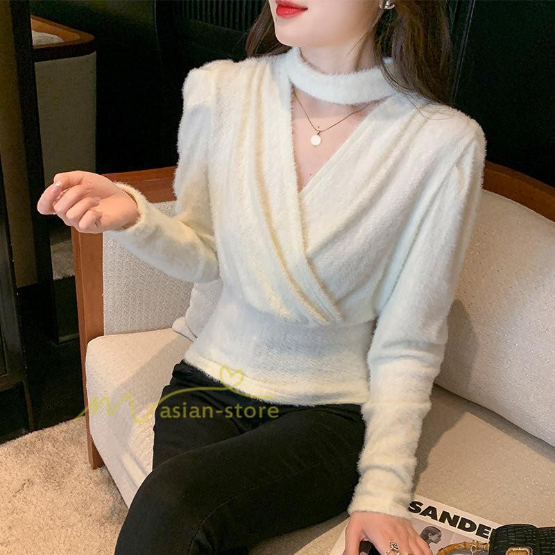 シャツ・ブラウス | ブラウス シャツ 上品 長袖 Vネック オフィスカジュアル 通勤 韓国 ファッション カジュアル エレガント 細身 優雅 OL 20代30代40代 オシャレ 通勤 上品 着回し