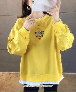 パーカー | 送料無料 重ね着 トレーナー レディース レイヤード フェイクレイヤード カットソー スウェット アルファベット刺繍 体型カバー トップス 長袖