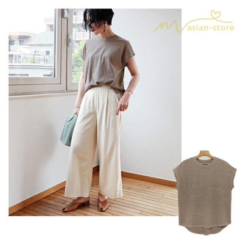 tシャツ・カットソー | Tシャツ Tシャツ レディース トップス ピグメント加工 フレンチスリーブ Tシャツ カットソー スリット 半袖 カジュアル 女性着 無地 普段 トップス シンプル