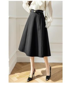 スカート | Aラインレディース 着痩せ 大人 カジュアル 秋冬コーデ 無地 40代 50代 大きいサイズ ひざ丈 膝丈 20代 ハイウエスト きれいめ 30代 大人