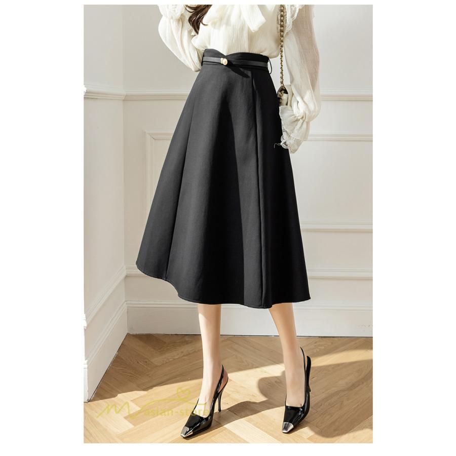 スカート | Aラインレディース 着痩せ 大人 カジュアル 秋冬コーデ 無地 40代 50代 大きいサイズ ひざ丈 膝丈 20代 ハイウエスト きれいめ 30代 大人