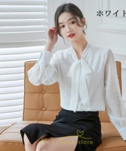 シャツ・ブラウス | シャツ ブラウス 秋冬 レディース スカーフタイ きれいめ フォーマル 春 長袖 無地 シンプル カジュアル 上品 通勤 お出かけ エレガント フェミニン オフィス
