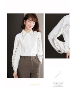 シャツ・ブラウス | ブラウス レディース シャツ トップス 白 長袖シャツ オフィス カジュアル おしゃれ シフォン 通勤 通学 オシャレ 上品 秋服 ナチュラル 可愛い キレイめ