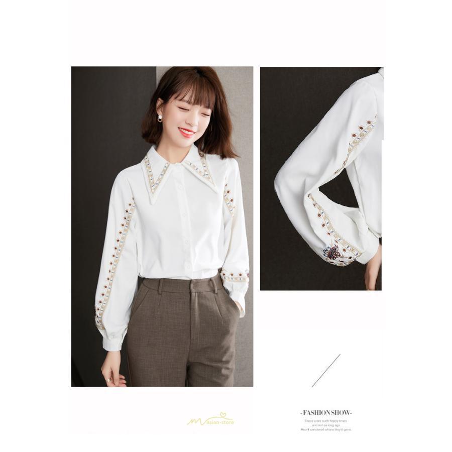 シャツ・ブラウス | ブラウス レディース シャツ トップス 白 長袖シャツ オフィス カジュアル おしゃれ シフォン 通勤 通学 オシャレ 上品 秋服 ナチュラル 可愛い キレイめ