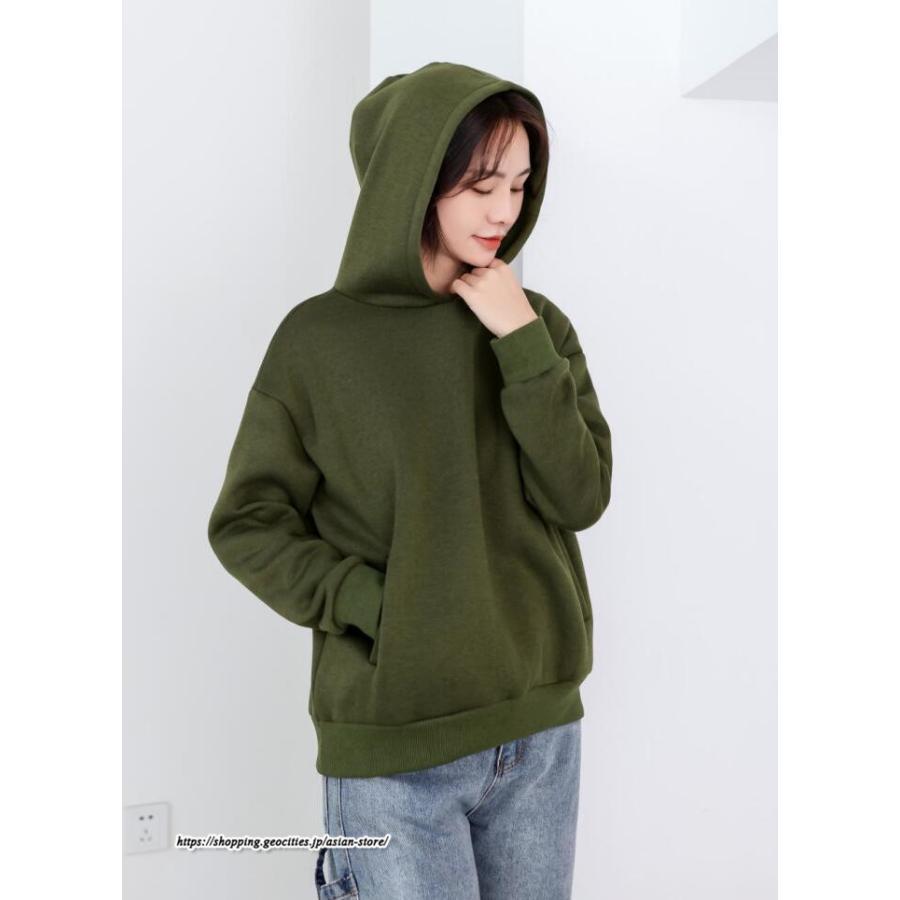 パーカー | バックパール プルオーバー 長袖 バックタック トレーナー レディース フェイクパール ゆったり フード付き 裏起毛 防風 厚手 防寒 秋冬 あったか