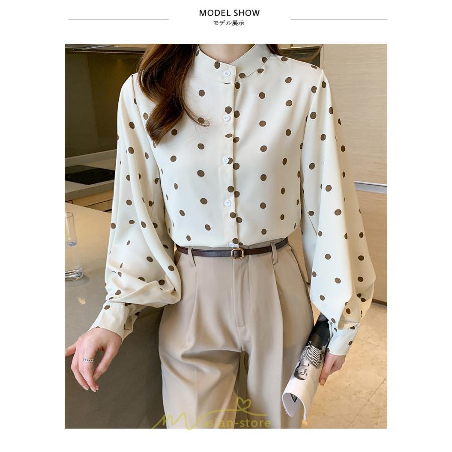 シャツ・ブラウス | シャス ブラウス 春夏 秋 シフォン レディース 長袖 フォーマル オフィス 入学式 入園式 ドット柄 外出 お出かけ ビジネス 20代30代40代50代 通勤 OL