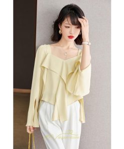 シャツ・ブラウス | ブラウス シャツ レディース 上品 ブラウス きれいめ 通勤 OL ビジネス ゆったり フリル 20代30代40代50代 キレイめ 秋服 オフィス シフォン