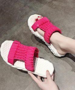 サンダル | 厚底メッシュ ニットサンダル