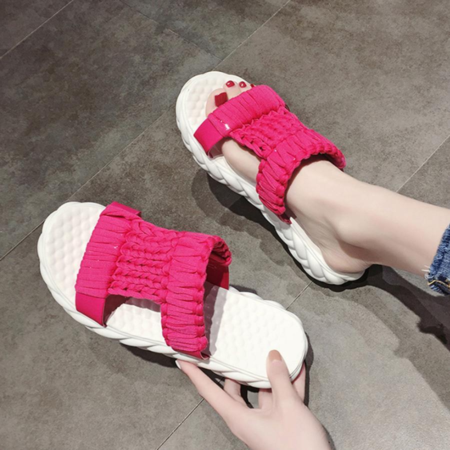 サンダル | 厚底メッシュ ニットサンダル