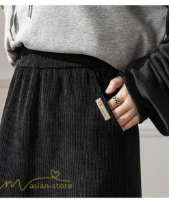 スカート | Aライン秋冬コーデ ウエストゴム カジュアル 20代 30代 着痩せ 秋 冬 ひざ下丈 パイル地 OL 40代 ポケット ビジネス 50代 裾口スリット