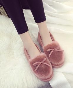 パンプス | 秋冬 レディース 痛くない パンプス ムートン ボア ぺたんこ