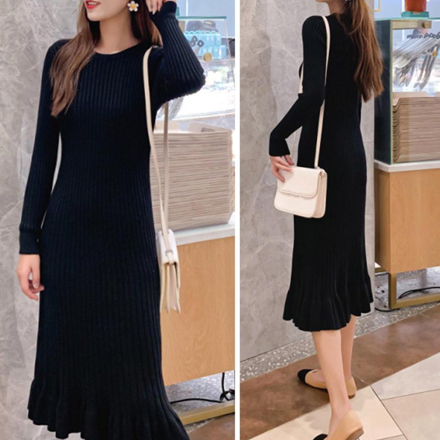 ワンピース | ニットマーメイドフリルワンピ