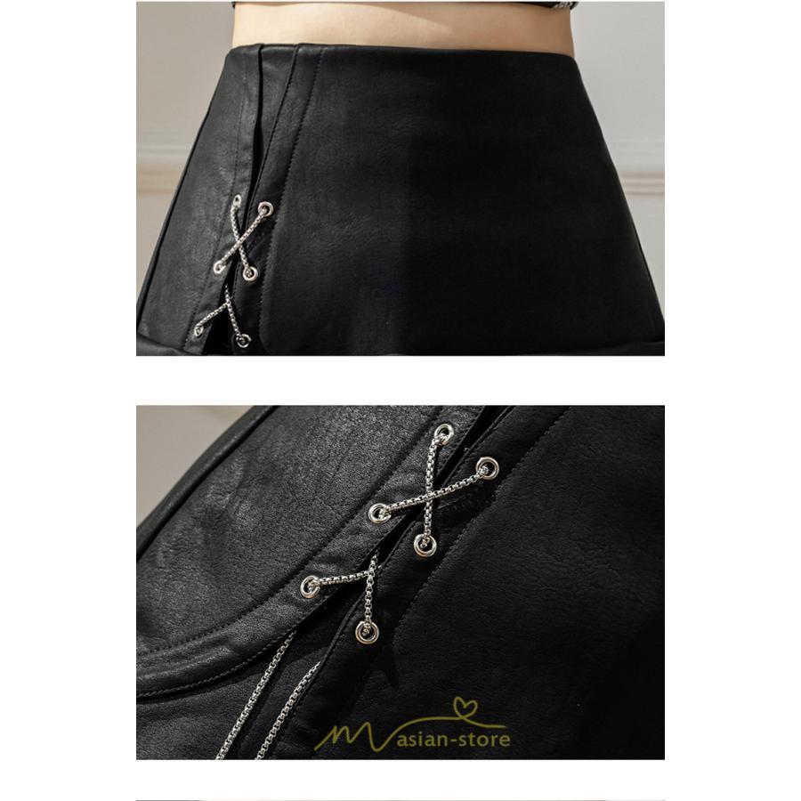 スカート | レディース ミニインパンツ 合皮 ミニ韓国ファッション 脚長 かわいい おしゃれ ミニスカ レザーセクシー 秋冬 おしゃれ