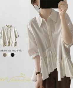 シャツ・ブラウス | ブラウス レディース 夏物 オフィス おしゃれ ブラック ホワイト ライトコーヒー 半袖 シャツ ビジネス OL 20代 50代 30代 お出かけ 40代 通勤 カジュアル