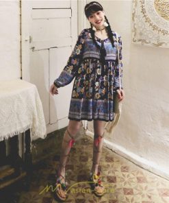 ミニ丈 | ワンピース レディース ワンピース長袖 夏秋ワンピ きれいめ 大人 森ガール 膝上 リゾート 花柄 おしゃれ デート 通勤 可愛い お呼ばれ シフォン