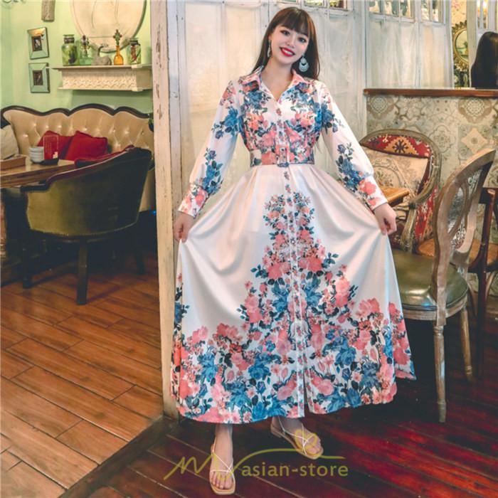 マキシ | ワンピース 長袖 きれいめ 春 ロング 大人 ロング丈 リラックス レディース ルームウェア 上品 旅行 体型カバー リゾート フランス風 着痩せ