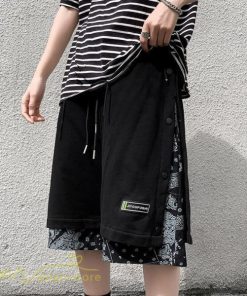 ハーフパンツ ショート | ハーフパンツ メンズ ショート丈 新作 夏コーデ おしゃれ 重ね着 レイヤード風 白 黒 日常感 カジュアル 運動着 ワイドパンツ ゆったり スウェットパンツ 着回し