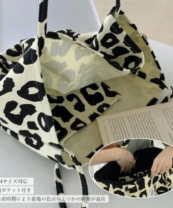 ショルダーバッグ | ヒョウ柄 キャンバストートバッグ 韓国