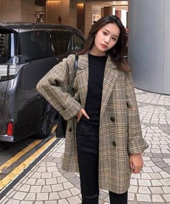 トレンチコート | レディース ラシャコート 暖かいアウター ゆったり テーラードジャケット冬物 通勤通学 グレンチェック 中綿入り チェックコート
