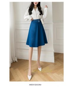 スカート | ロング丈 レデース 秋 冬  Aラインハイウエスト 体型カバー お洒落 通勤 OL 上品 20代 30代 40代 秋服 ビジネス 2021作 カジュアル 着痩せ