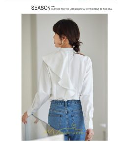 シャツ・ブラウス | ブラウス レディース オフィス 白 長袖 ビジネス カジュアル シャツ 刺繍 アニマル柄 動物柄 狐 個性的 冬 2022新作 秋 可愛い 上品 フェミニン