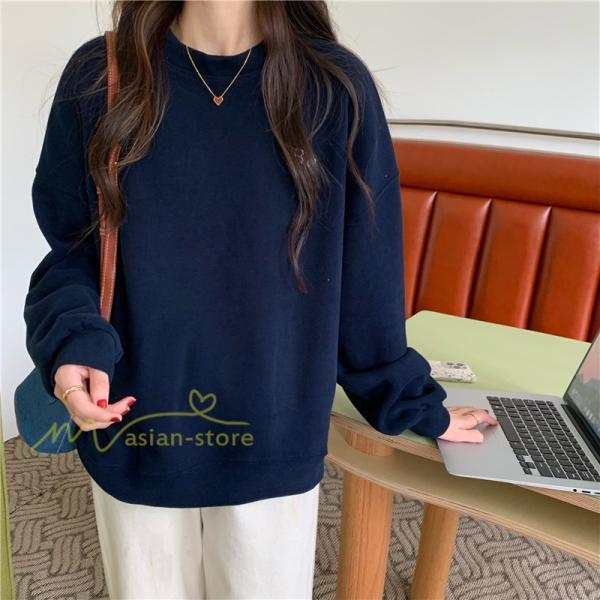 パーカー | トレーナー 長袖 刺繍 レディース スウェット 長袖トレーナー シンプル 20代 30代 フリーサイズ 7色 カジュアル ゆったり コーデ 秋冬 大人 50代 40代