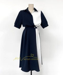 マキシ | ワンピース Aライン 夏ワンピース 春 夏 秋 半袖 ロング マキシ丈 ロングワンピース マキシワンピース 着痩せ エレガント 二次会 配色 上品 20代30代40代50代